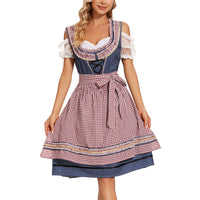 Damen Traditionelles Deutsch Oktoberfest Dirndl Kleid in Blau