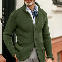 Eleganter Herren Cardigan | Strickjacke Mit Knöpfen in Grün