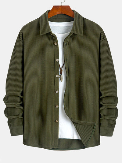 Hadrian – Langarm Hemd Mit Waffelstruktur