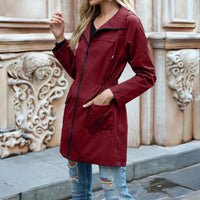Stylischer Windbreaker Trenchcoat für Frauen - Elsa in Weinrot