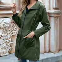 Stylischer Windbreaker Trenchcoat für Frauen - Elsa in Armeegrün