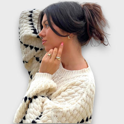 Luliane – Strukturpullover mit grafischem Muster