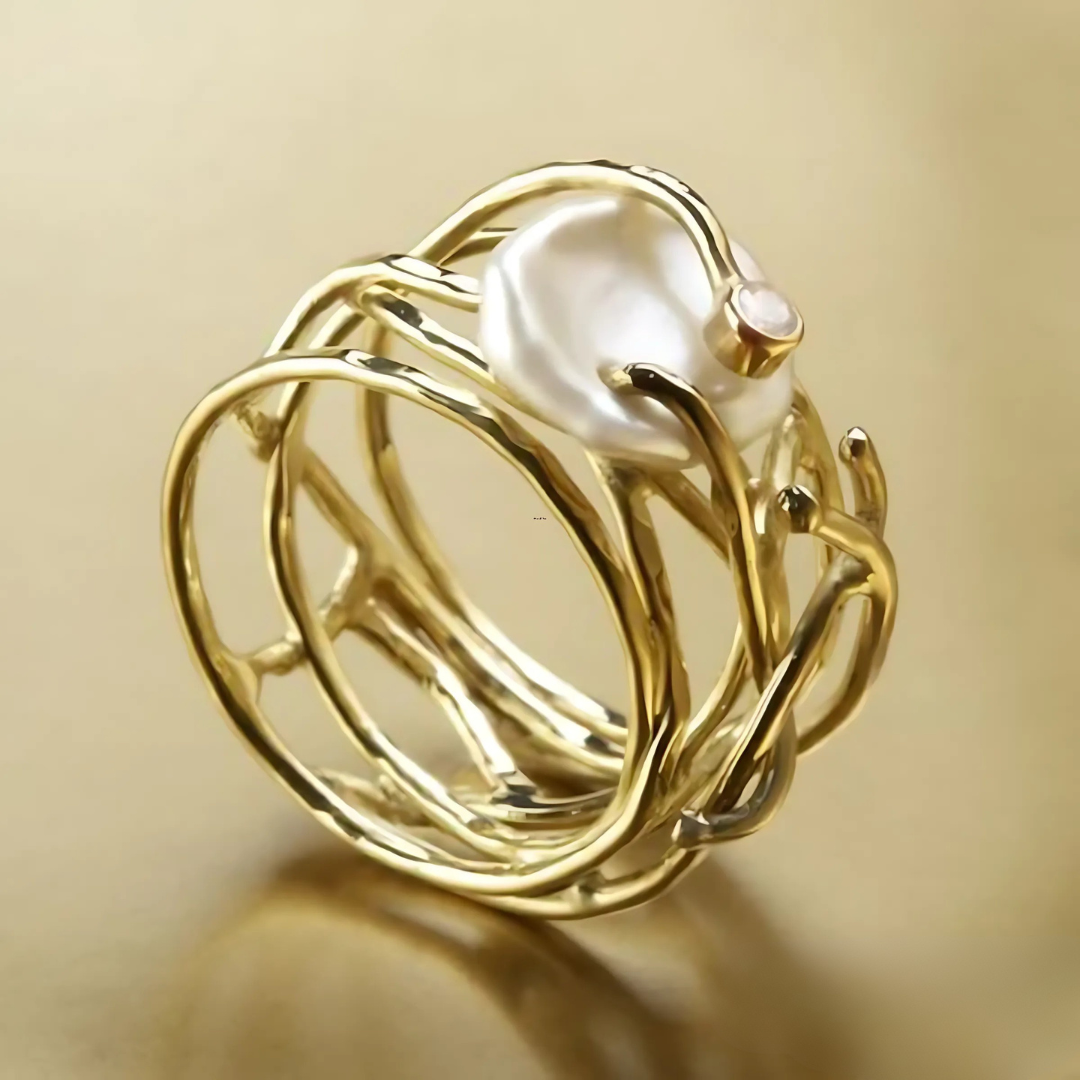 Lina - Goldene Ast-Ring