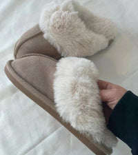 Warme Winter-Teddybär-Schuhe für Frauen - Erna in Hellbraun