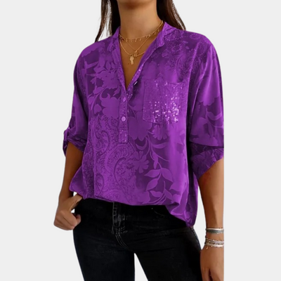 Damen Blumen Button Down Hemd | Leicht