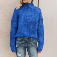 Elegantes Damen Rollkragen-Sweatshirt – warmer, zeitloser Pullover für jeden Anlass in Blau