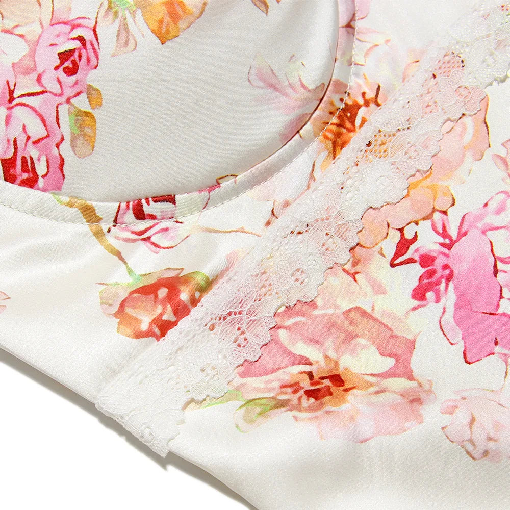 Fiona - Satin Midikleid mit Floralem Bustier