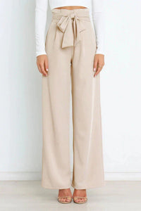Isabella - Elegante Damenhose mit weitem Bein in Beige