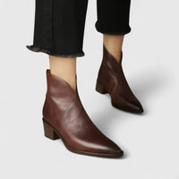 Elegante Damen Stiefeletten mit Orthopädischer Arch Support und Blockabsatz in Braun