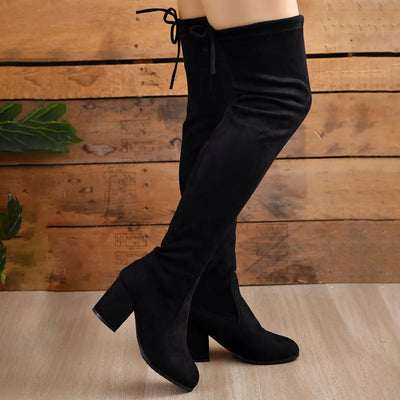 Christine | Elegante Overknee Stiefel mit Blockabsatz