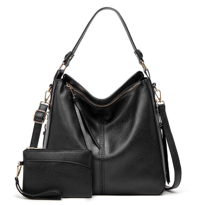 Elegante Ledertasche für Damen – klassische Lederhandtasche mit Abnehmbarem Schulterriemen