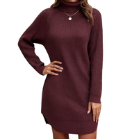 Elegantes Strickkleid Damen Lang – Warm und Vielseitig für Winter und Besondere Anlässe in Lila