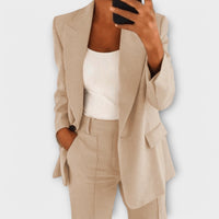 2-teiliges elegantes Set für Damen in Beige