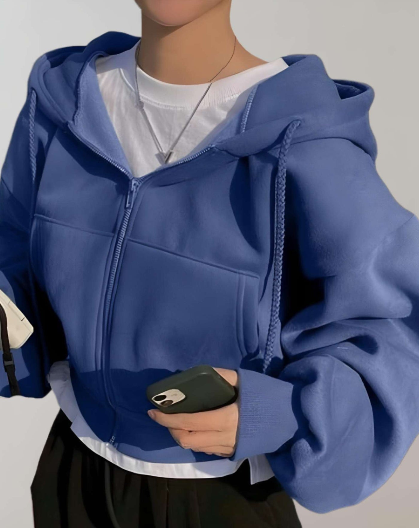 Erica -  Übergroße Jacke mit Reißverschluss und Seitentaschen Jacke