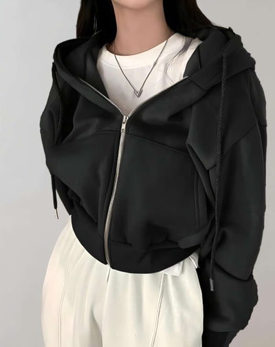 Erica -  Übergroße Jacke mit Reißverschluss und Seitentaschen Jacke