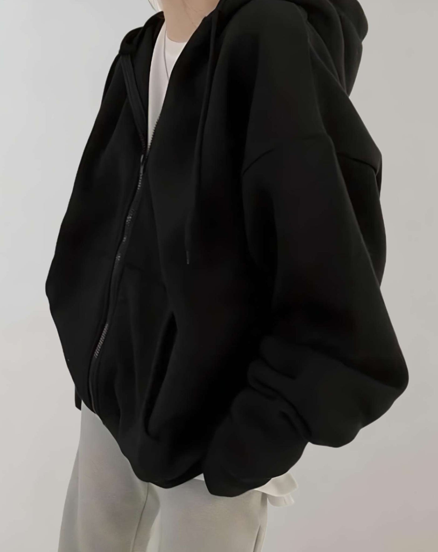 Erica -  Übergroße Jacke mit Reißverschluss und Seitentaschen Jacke