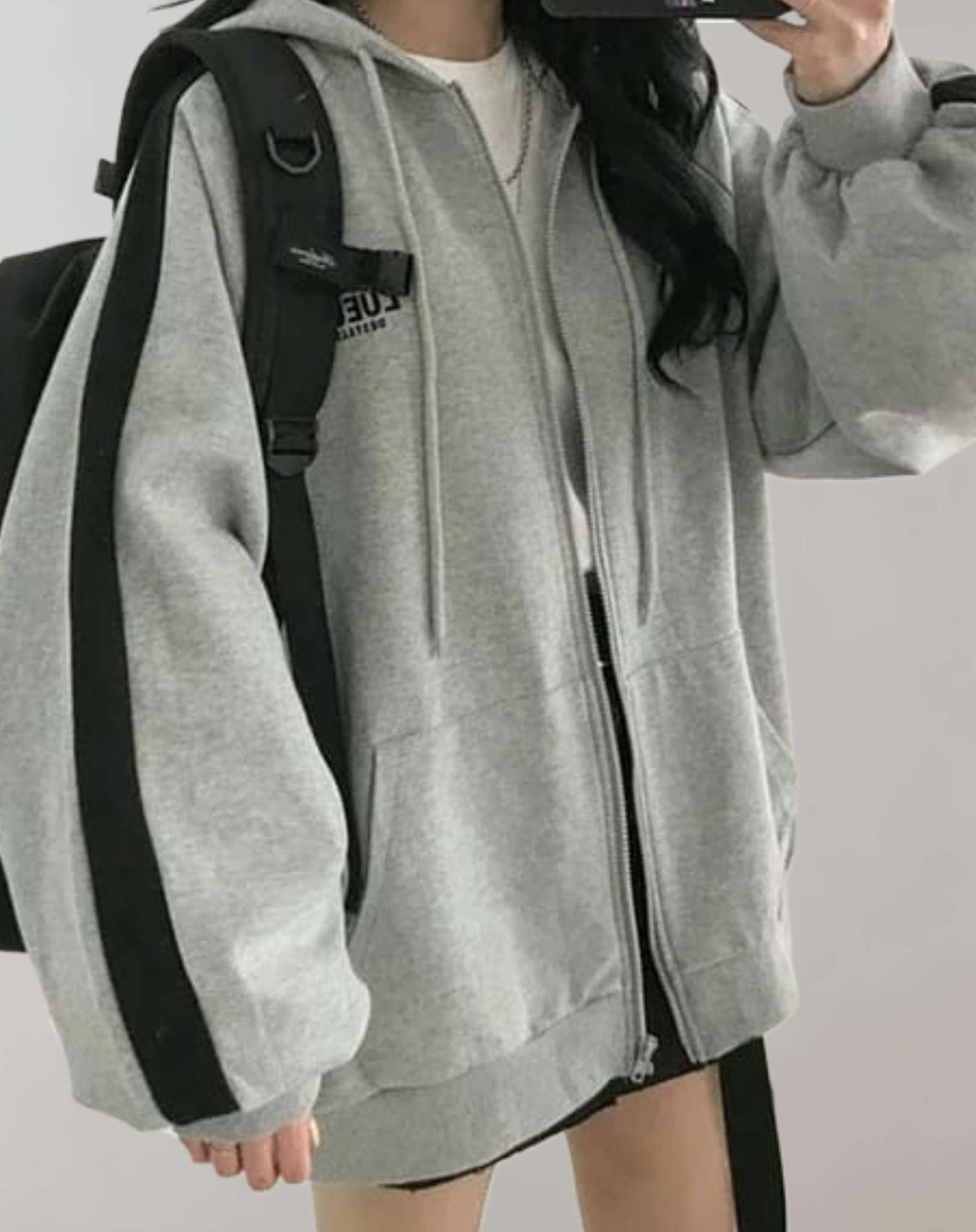 Erica -  Übergroße Jacke mit Reißverschluss und Seitentaschen Jacke