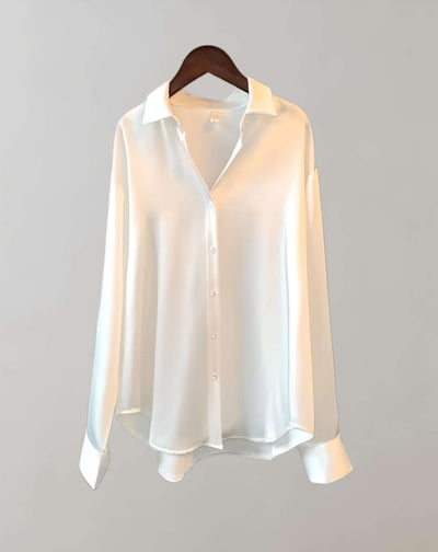 Ethel - Pullover mit tiefem V Ausschnitt und Knöpfen aus Seidenstoff Sweater