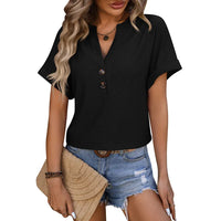 Keraze | Damen Elegant Stilvoll Oberteil | Kurzarm in Schwarz