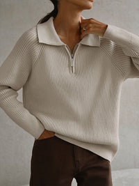Mathilda | Weicher Alltags Strickpullover in Beige