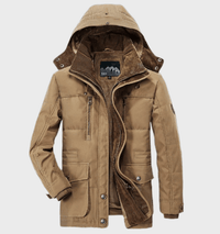 Herren Winterjacke | Kapuzenparka Mit Warmem Innenfutter in Khaki