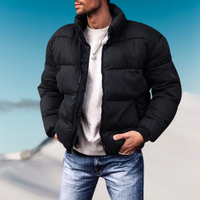 Winter Daunenjacke für Männer - Karlan in Schwarz
