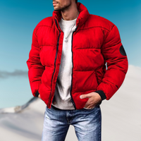 Winter Daunenjacke für Männer - Karlan in Rot