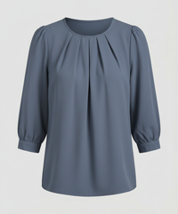 Elegante Satin Bluse Damen in Blau