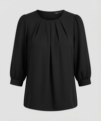 Elegante Satin Bluse Damen in Schwarz
