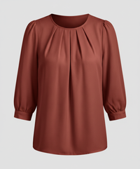 Elegante Satin Bluse Damen in Rot