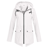 Regenjacke Damen Wasserdicht Mit Kapuze | Leicht & Zeitlos in Weiß