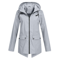 Regenjacke Damen Wasserdicht Mit Kapuze | Leicht & Zeitlos in Grau