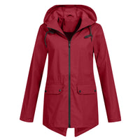 Regenjacke Damen Wasserdicht Mit Kapuze | Leicht & Zeitlos in Rot