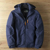 Regenjacke Herren Wasserdicht Mit Kapuze | Leichte Outdoorjacke Mit Reißverschluss in Blau