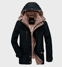 Herren Winterjacke | Kapuzenparka Mit Warmem Innenfutter in Schwarz