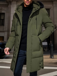 Fabio - Herren Winterjacke Lang Warm & Stilvoll in Armeegrün