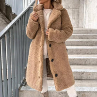 Maria - Verlängerter Wintermantel in Khaki