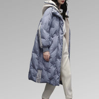 Fiammetta – Lange Damen-Winterjacke in Hellblau