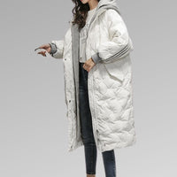Fiammetta – Lange Damen-Winterjacke in Weiß