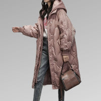 Fiammetta – Lange Damen-Winterjacke in rosa