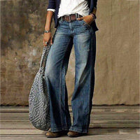 Damen Baggy Jeans Locker Geschnitten | High Waist 5-Taschen in Blau