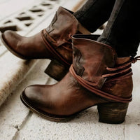 Neu Stiefel Frauen Lederschuhe - Gloria in Braun