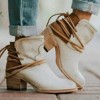 Neu Stiefel Frauen Lederschuhe - Gloria in Beige