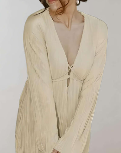 Geneva - Mini Faltenkleid mit tiefem