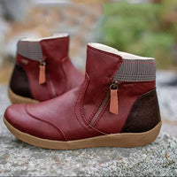 Genevieve - Wasserdichte orthopädische Lederstiefel in Rot