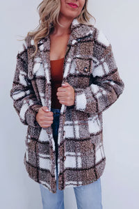 Polar-Fleece-Wollmantel - Giovana in Braun