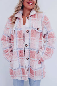 Polar-Fleece-Wollmantel - Giovana in Hellrosa