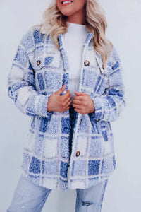 Polar-Fleece-Wollmantel - Giovana in Blau