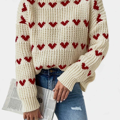 Fayen | Strickpullover Mit Herzmuster