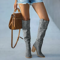 Elegante kniehohe Boots in Grau